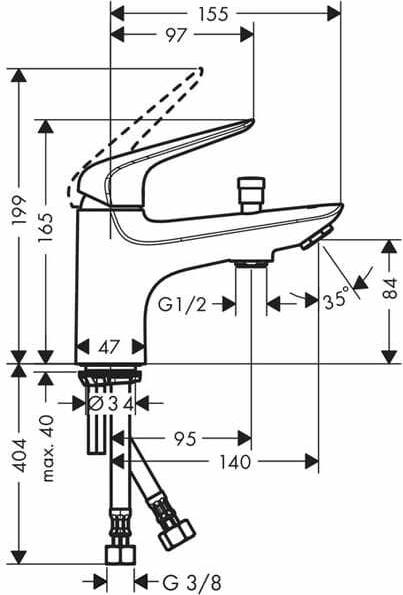 Смеситель на край ванны Hansgrohe Novus 71324000, хром