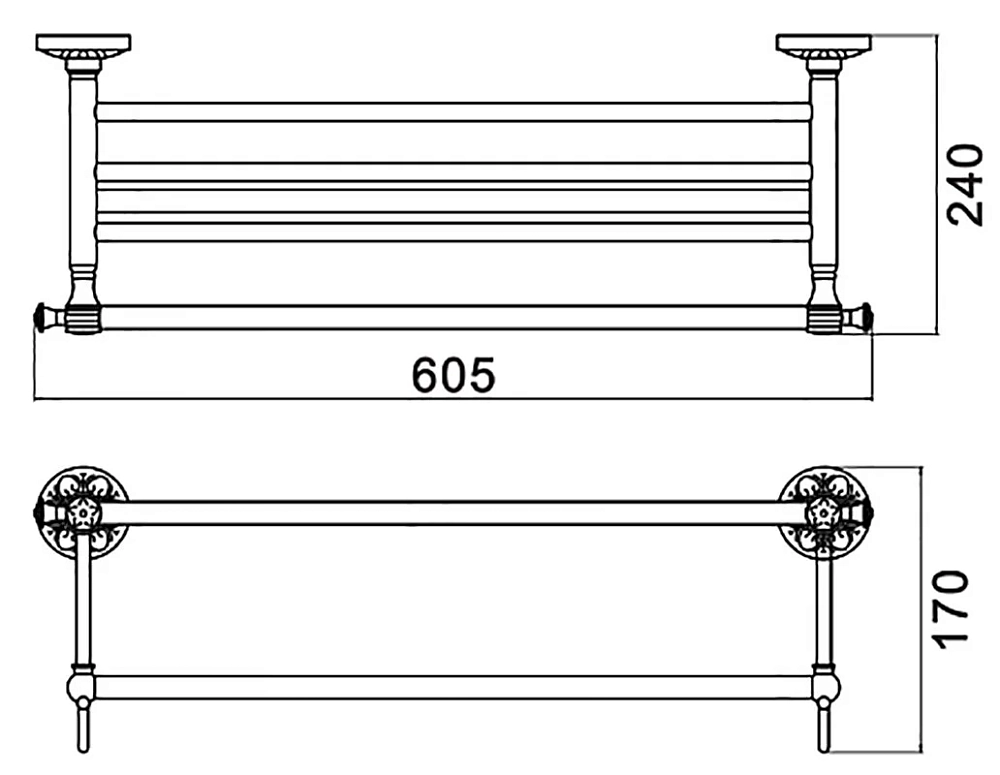 Полотенцедержатель Savol Серия 58b S-005844B золото