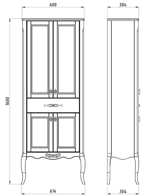 Шкаф-пенал ASB-Woodline Модерн 11258 белый