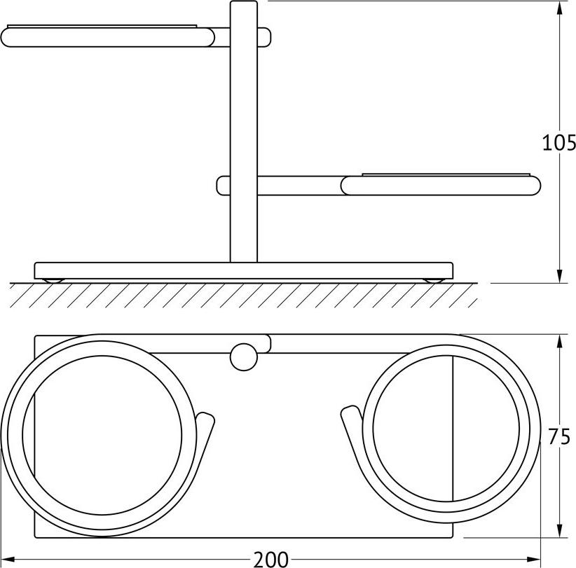 Стакан Ellux Domino DOM 004-C02 с мыльницей