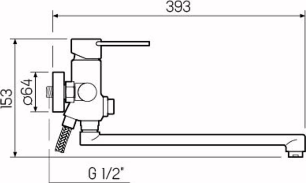 Смеситель для ванной РМС SL130-006EK, хром