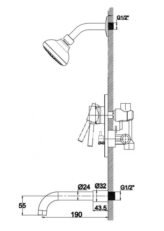 Душевая система Haiba HB80297-2 хром