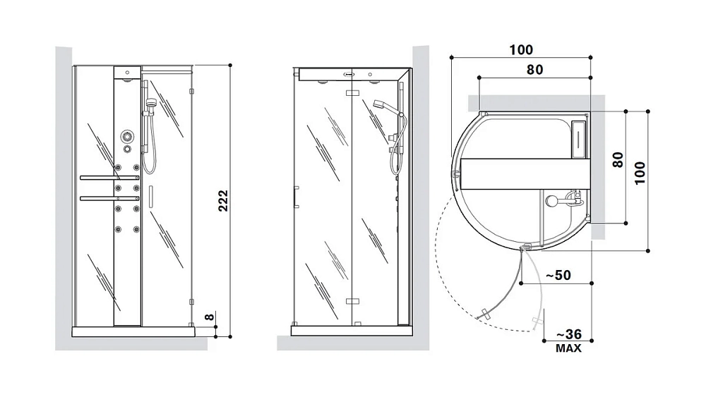 Душевая кабина Jacuzzi Mynima 9447-966A