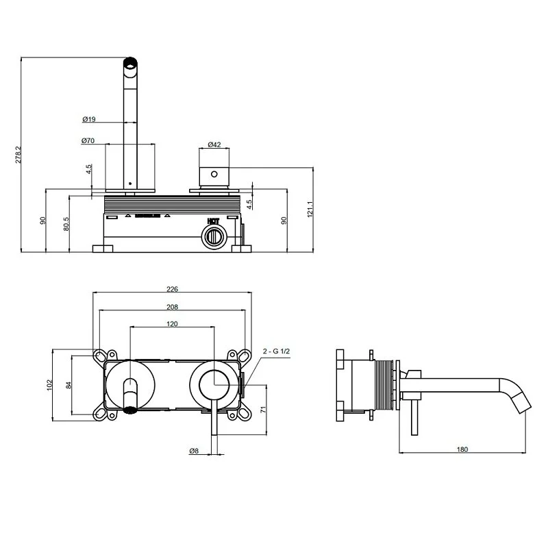 Смеситель для раковины AQUAme Siena AQM6215BG золото