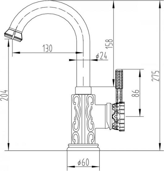 Смеситель Zorg Antic A 113U-SL для раковины