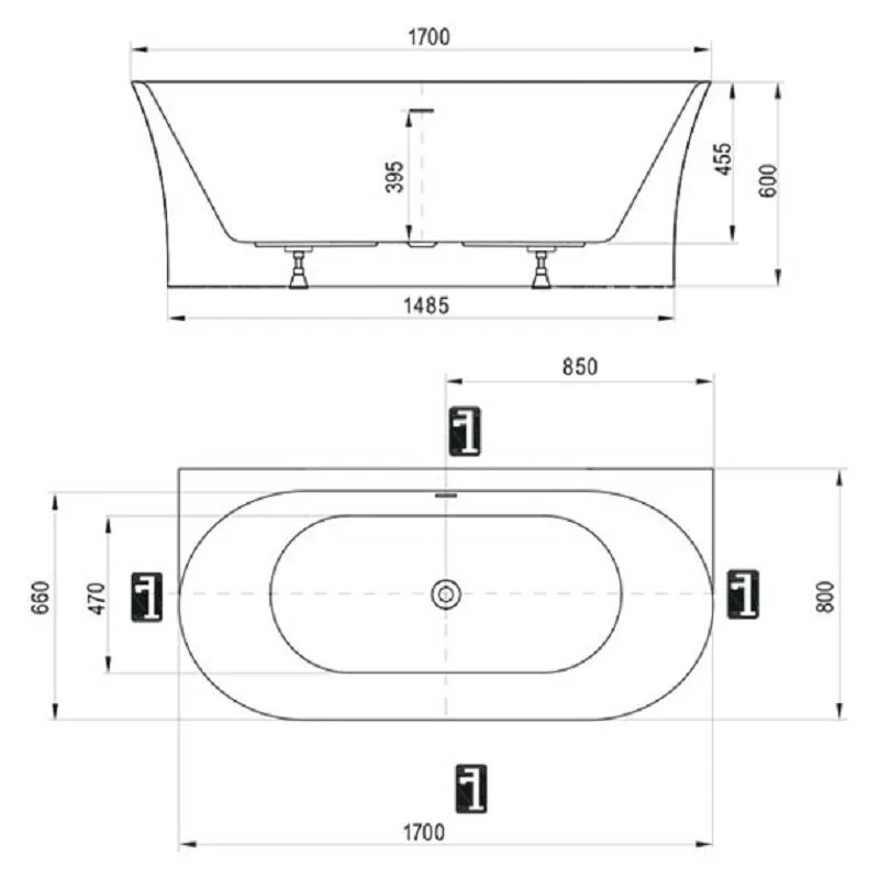 Акриловая ванна Ravak Freedom XC00D00051 белый