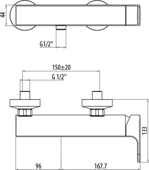 Смеситель для душа Gattoni H2Omix1000 1025/10С0cr, хром