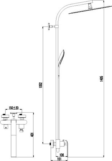 Душевая стойка Lemark Melange LM4960CW