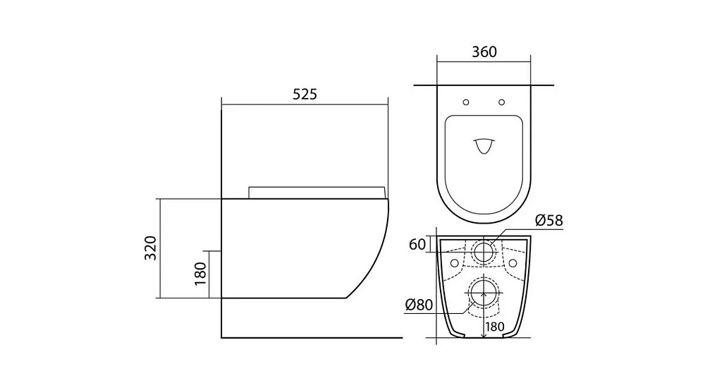 Инсталляция Jacob Delafon c безободковым унитазом Aquatek Европа E24156-NF/AQ1901-MB AQ1901-MB, сиденье микролифт, черный матовый