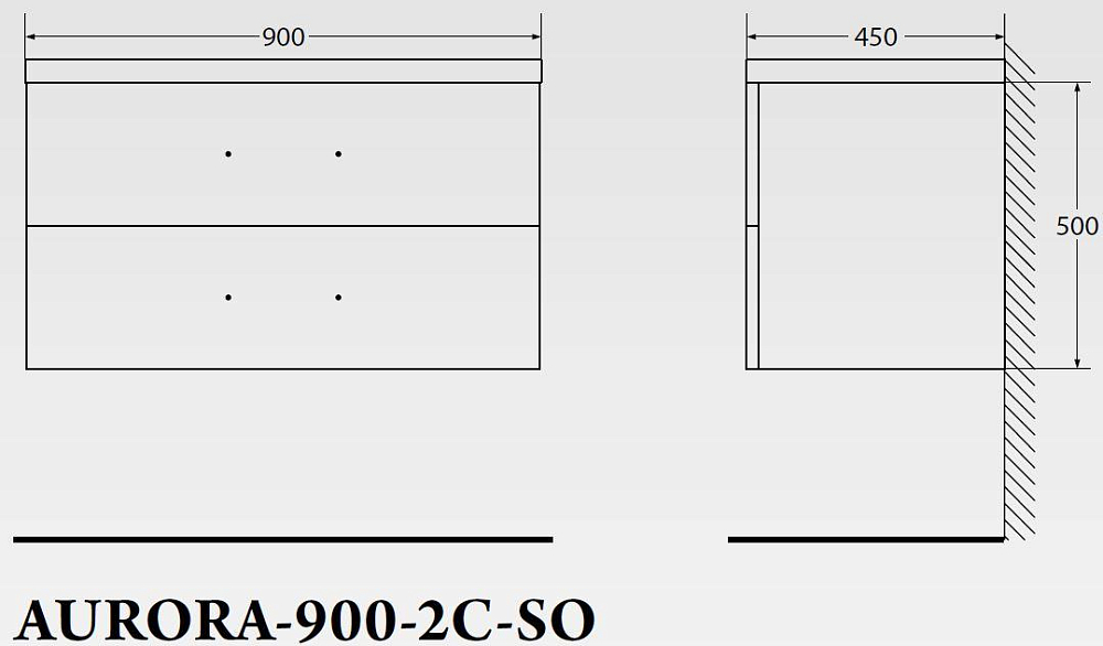 Тумба для комплекта Belbagno Aurora-900-2C-SO-PG