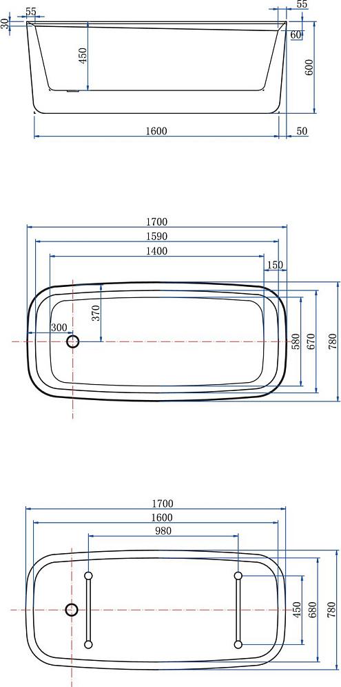 Акриловая ванна Allen Brau Infinity 170x78 2.21003.21/CGM, белый матовый/олива