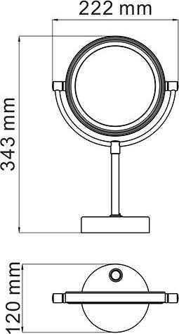 Косметическое зеркало WasserKRAFT K-1005, хром