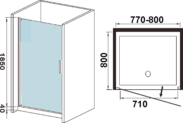 Душевая дверь в нишу Weltwasser WW600 600K1-80