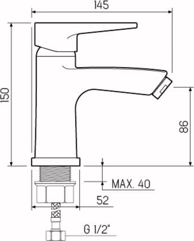 Смеситель для умывальника РМС SL77BL-001F, черный