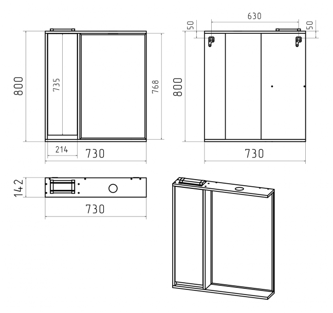 Зеркальный шкаф Brevita Balaton 75 L BAL-04075-01-01