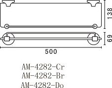 Полка стеклянная Art&Max Bohemia AM-E-4282-Do, золото