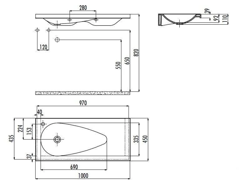 Раковина Creavit Damla TP101-00CB00E-0000 белый