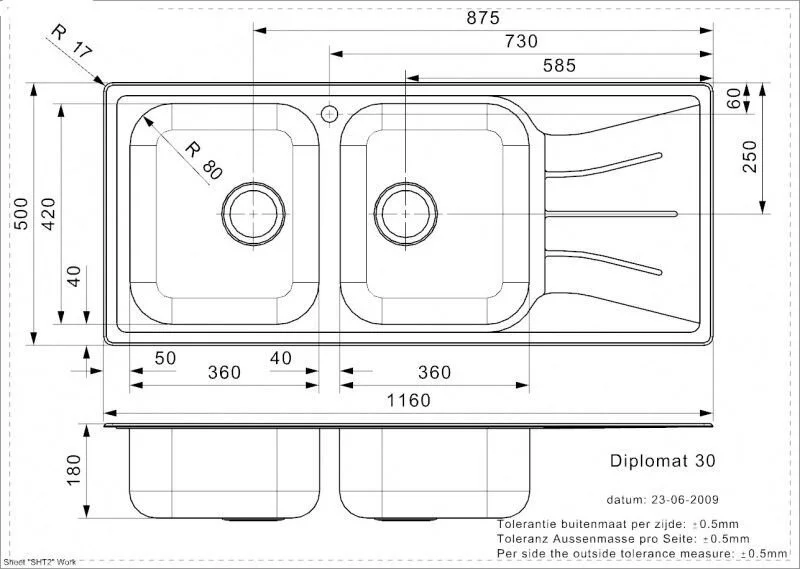 Кухонная мойка Reginox Diplomat 38319 хром