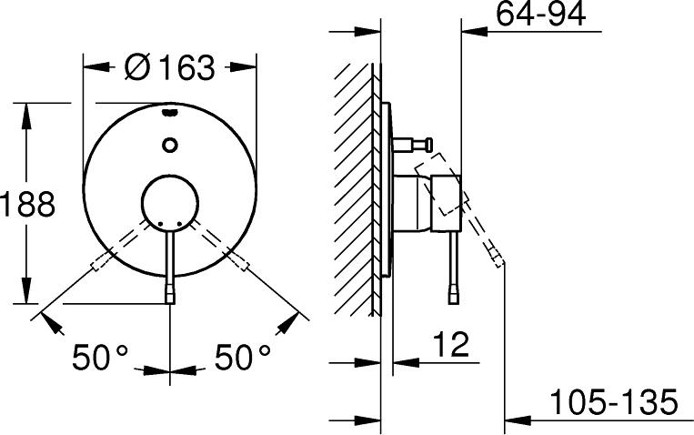 Смеситель для ванны Grohe Essence 19285DL1 тёплый закат, матовый