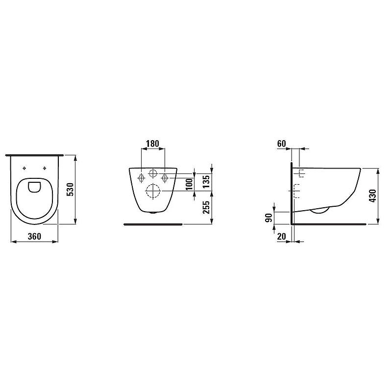 Подвесной унитаз Laufen Pro Rimless 8.6695.7.000.000.1 белый, с сиденьем микролифт