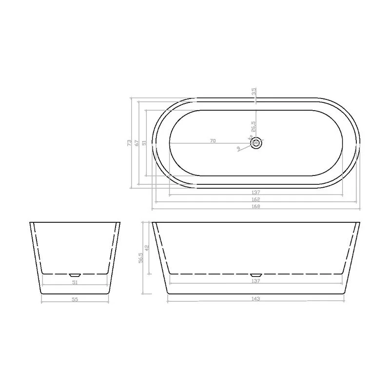 Акриловая ванна Cerutti Spa Resia CT7388 белый