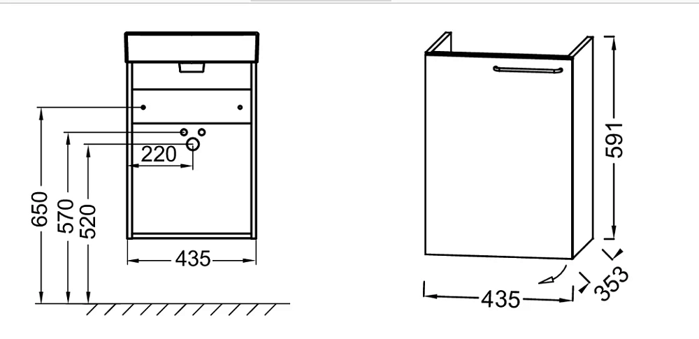 Тумба под раковину Jacob Delafon Odeon Rive Gauche EB2580D-R5-E10 коричневый