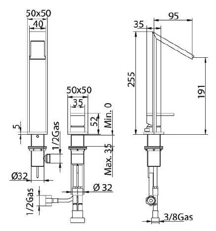 Смеситель для раковины Bandini Dive 781320NN03LR черный