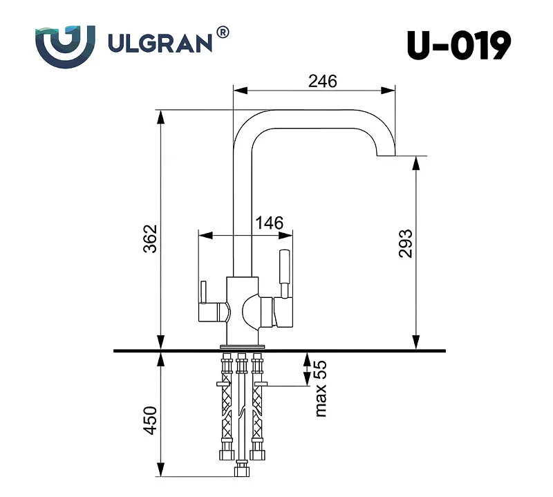 Смеситель для кухни Ulgran U-019 U-019-345 коричневый