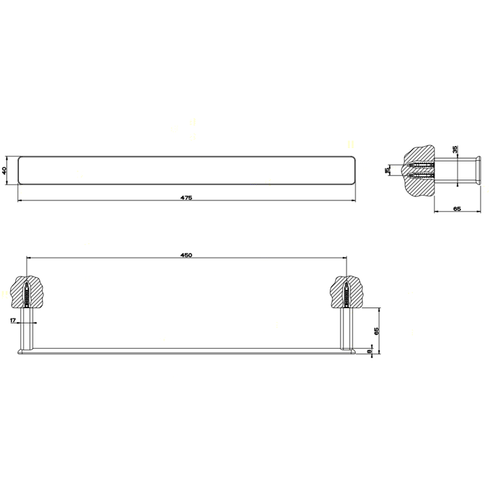 Полотенцедержатель 45 см Gessi iSpa 41700#031, хром