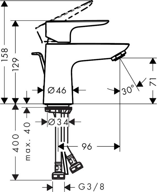 Смеситель для раковины Hansgrohe Talis E 71703000, хром