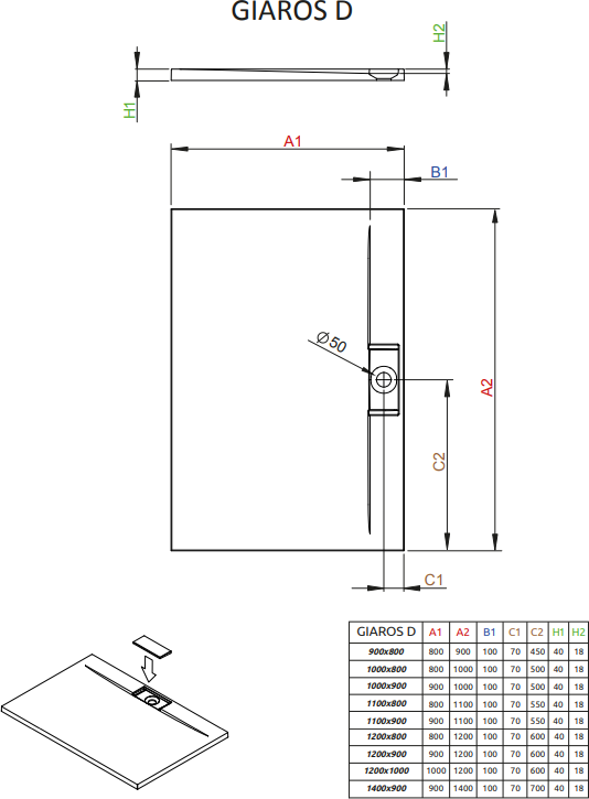 Поддон для душа 120х100 см Radaway Giaros D M3GRD1210-03