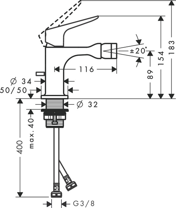 Смеситель для биде Axor Citterio M 34210140, бронза