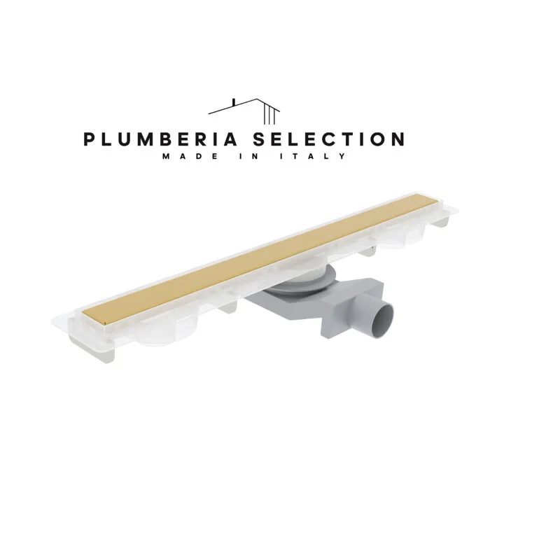 Дренажный канал Plumberia Selection PSM Modular PSM80OR, 80 см, под плитку, золото 24К