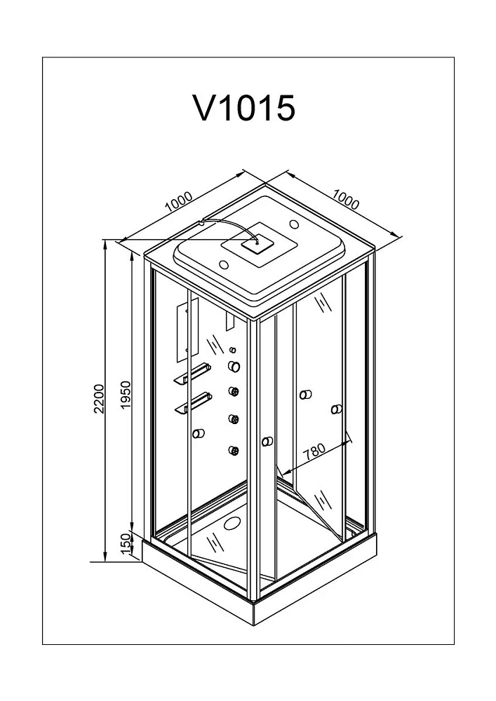 Душевая кабина Deto V V1015