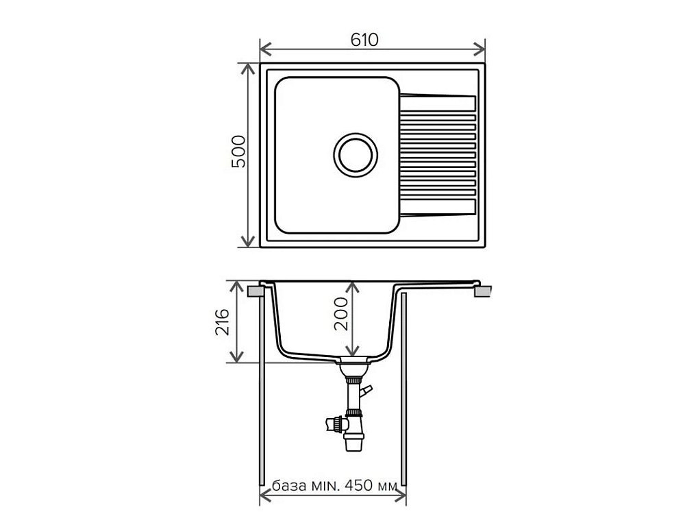 Кухонная мойка Polygran F-07 F-07 №307 (Тер-т) коричневый