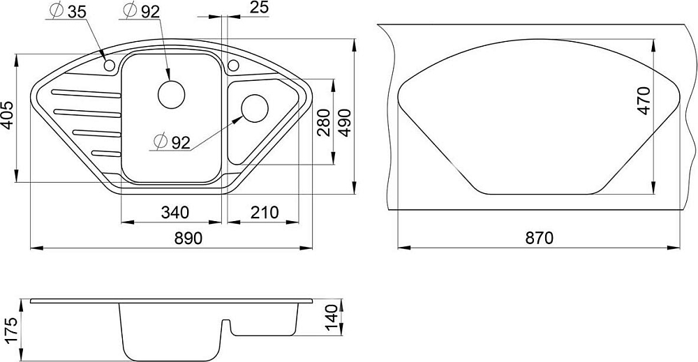 Кухонная мойка Emar EMQ-2890 Топаз