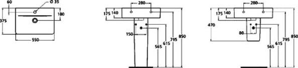 Раковина Ideal Standard Connect Cube E788601 55 см