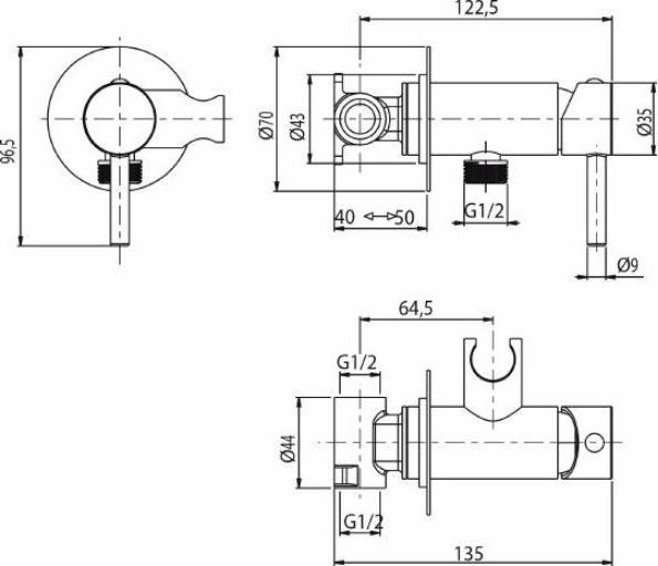 Гигиенический душ M&Z Kit bidet PTR01807 со смесителем