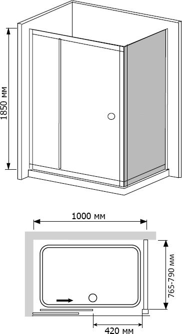 Душевой уголок RGW Classic CL-45 100x80 см