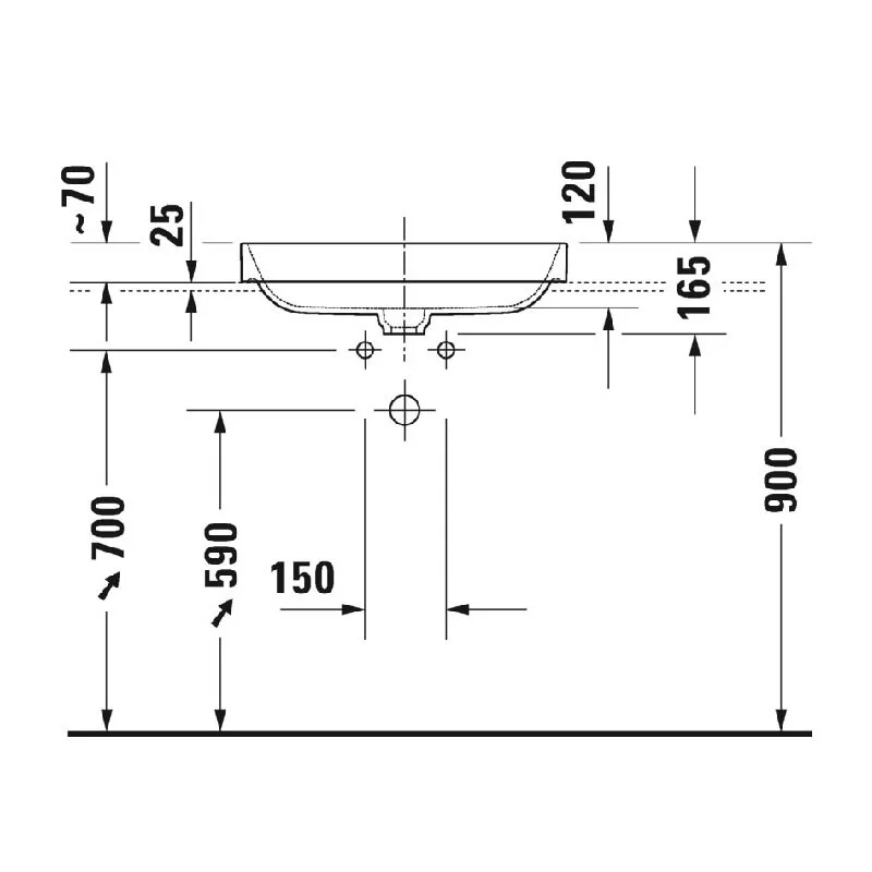 Раковина накладная Duravit Happy D.2 Plus 23596000001 белый