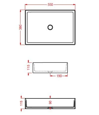 Раковина накладная ArtCeram Scalino SCL002 15 00 серый