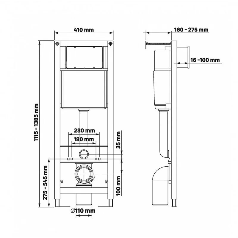 Комплект Berges: инсталляция Berges Atom Line 043346, с унитазом Floe S Rimless, сиденье дюропласт с микролифтом быстросъёмное Floe S Slim SO, с клавишей, цвет белый