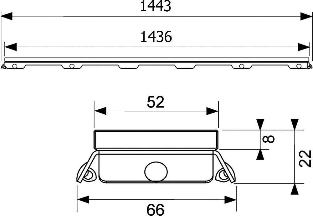 Решётка Tece TECEdrainline 6 015 90 150 см зелёная