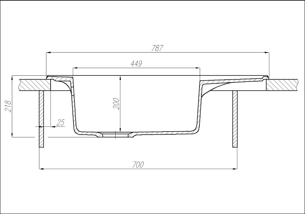 Кухонная мойка Aquaton Делия 78 1A715132DE210, чёрный