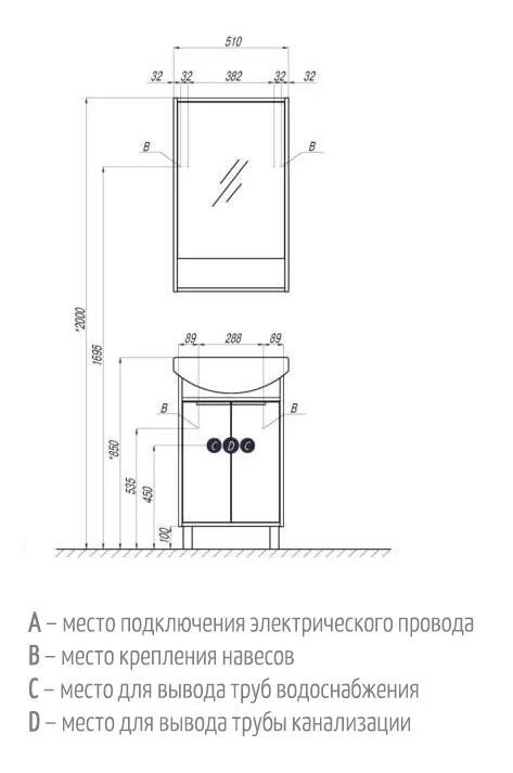 Зеркальный шкаф Aquaton Рико 1A212302RIB90 бежевый, белый