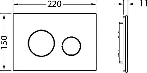 Кнопка смыва Tece Loop 9240655 чёрное стекло (кнопка хром матовый)