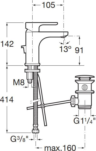 Смеситель для раковины Roca L20 XL 5A3A09C0M