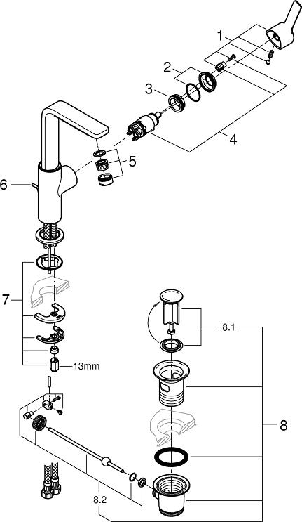 Смеситель Grohe Lineare New 23296001 для раковины