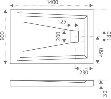 Поддон для душа Good Door Атриум 140x90 с ножками и экраном