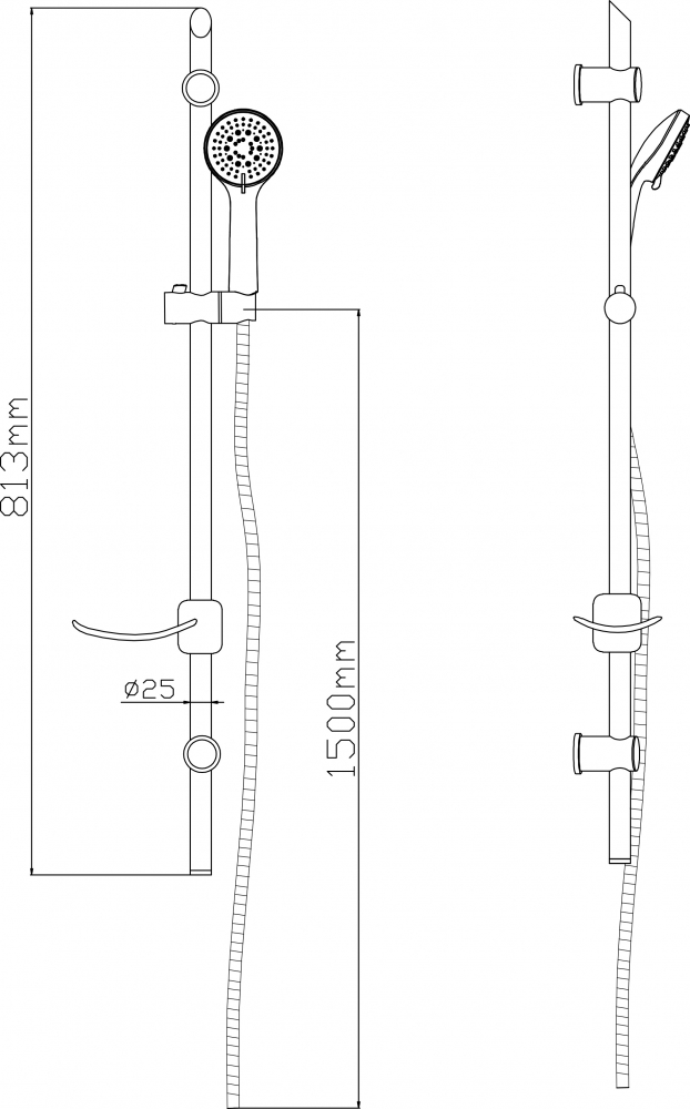 Душевой гарнитур Gllon GL-S9001CP+R1124+H109